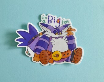 Big the Cat Sticker Vinyl | Waterproof Sticker | Sonic the Hedgehog Sticker | Cute Sticker | Laptop Sticker | Water Bottle Sticker