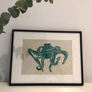 Octopus Lino print