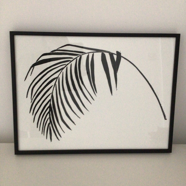 Palm Lino print - handmade