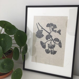 Gingko Lino print