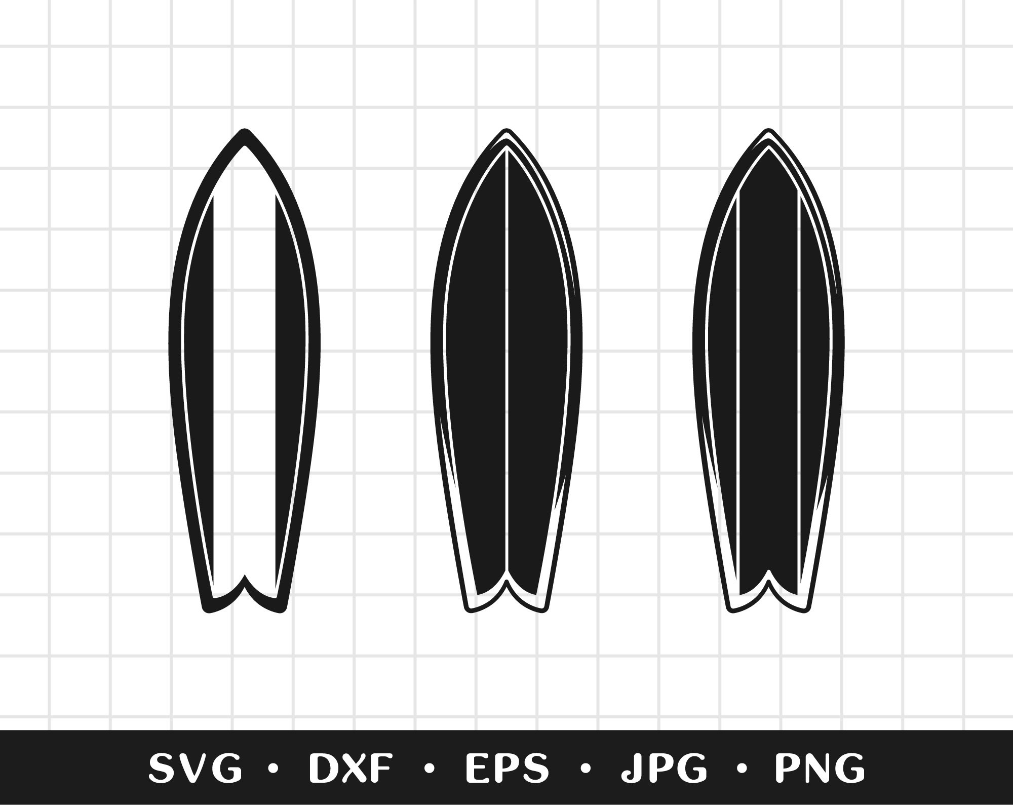 Surfboard svg Surfboard Template svg Surfboard Silhouette Etsy