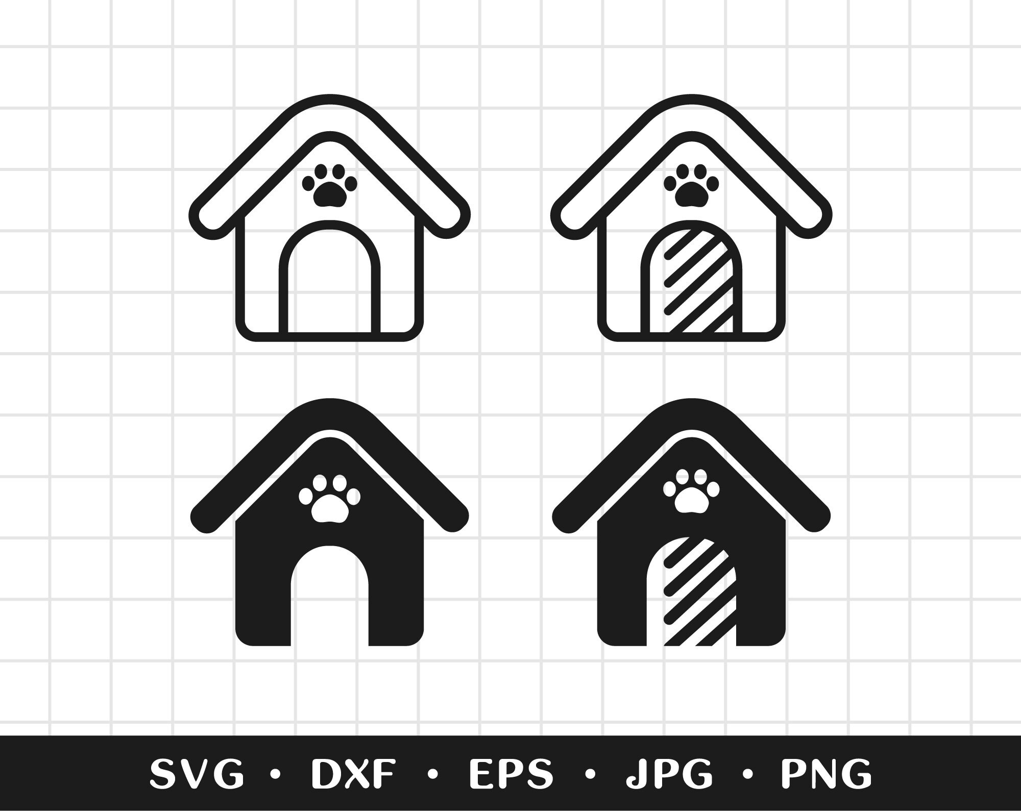 Dog house svg icon. Simple pet house silhouette svg. Pet house Etsy