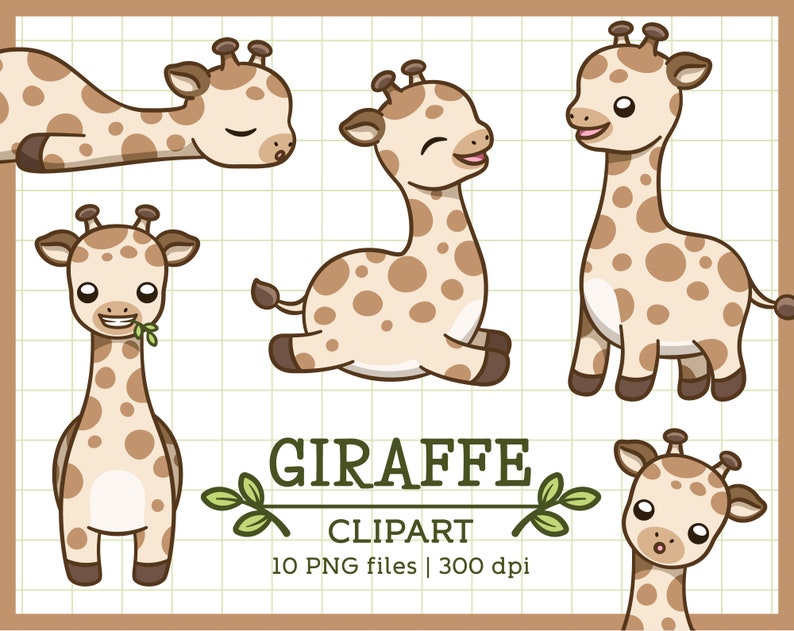 Giraffe Clipart, Kawaii Giraffe Clipart, Giraffe Png. Cute Giraffe Clip ...