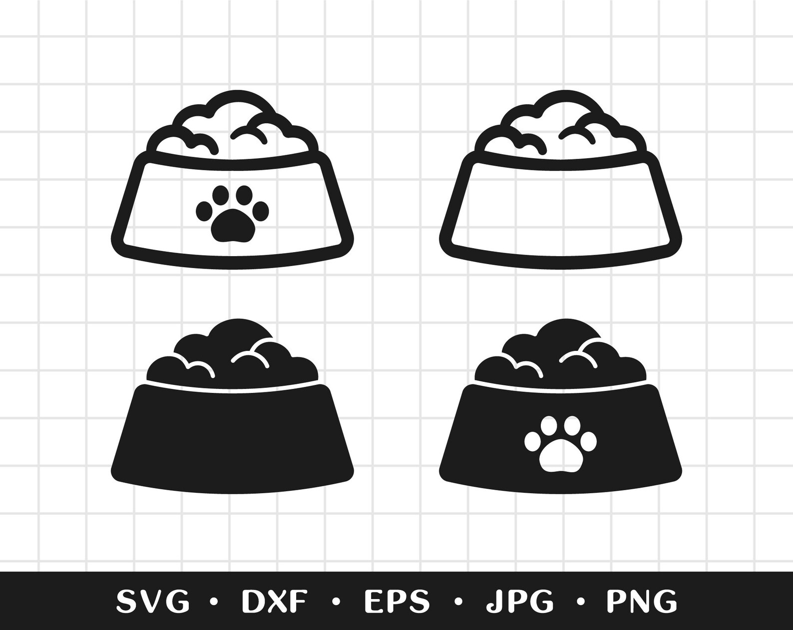 Pet food bowl svg Pet food svg Pet bowl svg Kibble svg. For Etsy