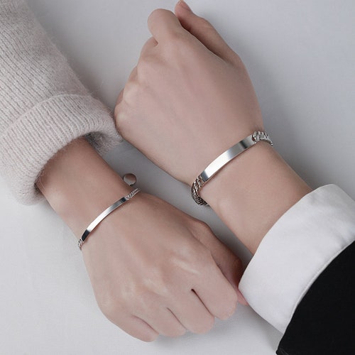 Personalized Couple Bracelet 925 