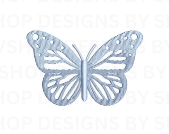 Patrón de archivo de diseño de bordado de mariposa, lindo archivo de bordado de mariposa, descarga instantánea, 3 tamaños