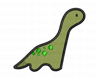 Lindo bebé Longneck Brachiosaurus dinosaurio Dino máquina bordado archivo de diseño, descarga instantánea