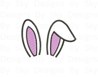 Archivo de diseño de bordado de la máquina de orejas de conejo de Pascua, diseño de conejo de Pascua, archivo de bordado de pascua de orejas de conejo, orejas de conejo, descarga instantánea
