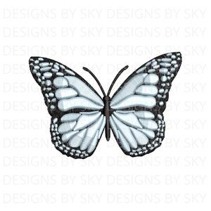 Blue Monarch Butterfly Machine Embroidery Design File, Butterfly Embroidery Design, Instant Download