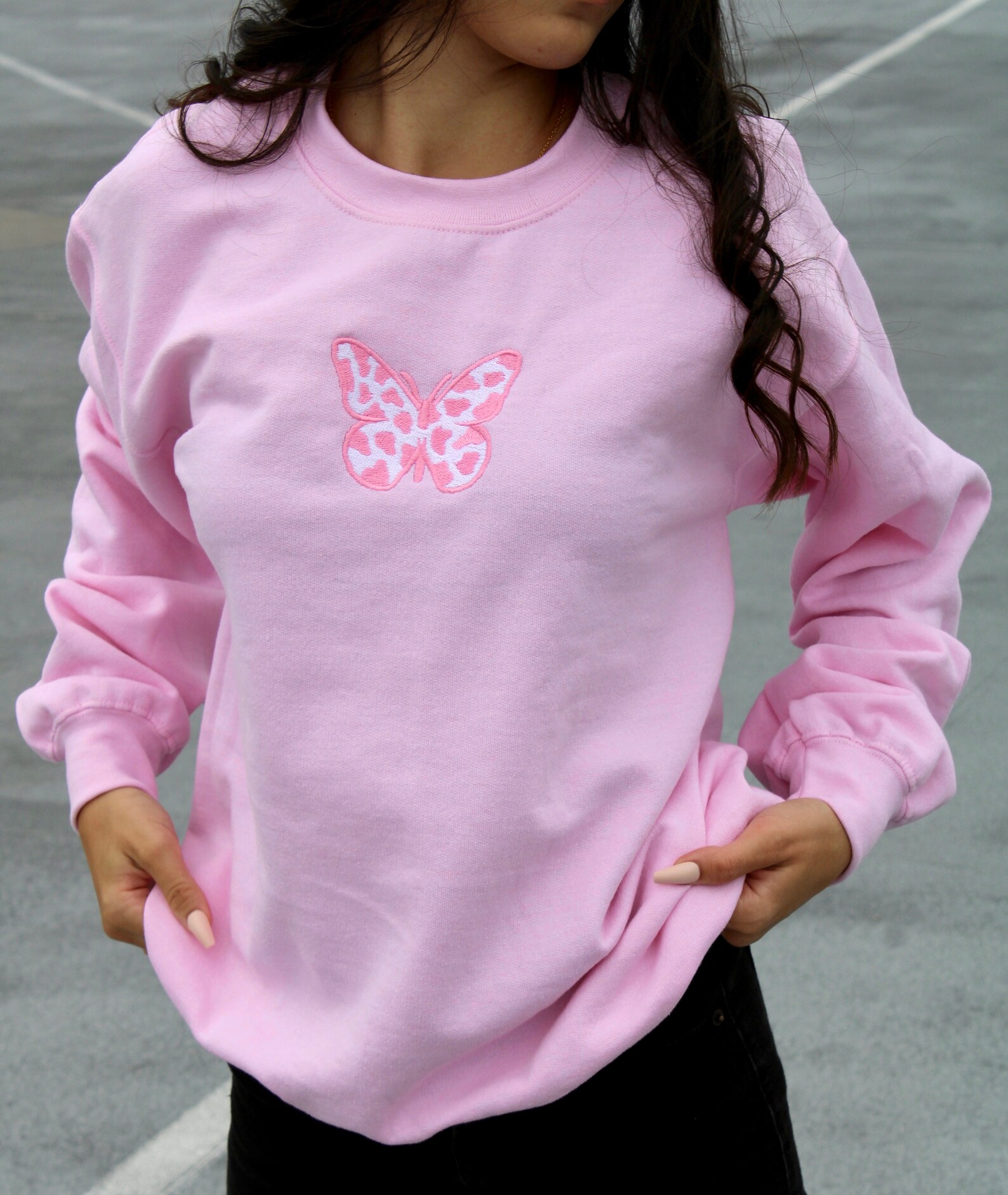 cow print crewneck