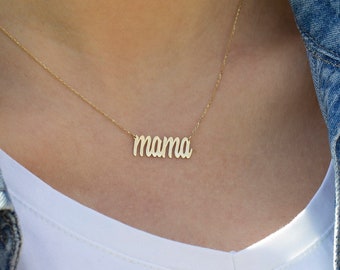 Name Necklace, Personalised Name Necklace, Custom Name Plate, Dainty Necklace, Christmas Gift, Gift for mum, Mummy Necklace