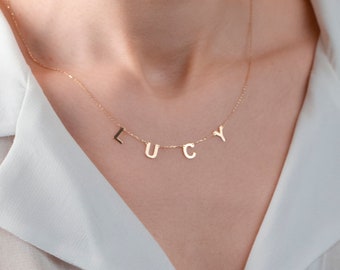 Hanging Letter Necklace - Etsy UK