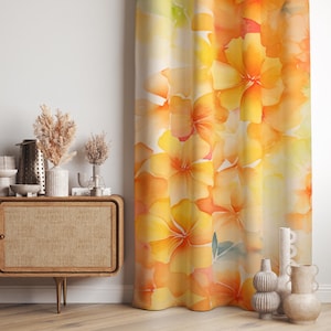 Big Yellow Flower Window Curtain, Yellow Wildflowers Curtain Panels, Yellow Flowers Print Curtain, Floral Curtains, Floral Printed Drapes