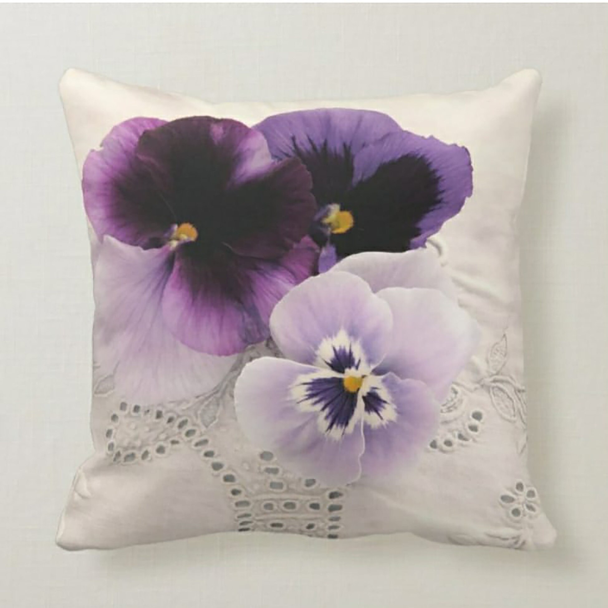 Floral Pillow Case Purple Decorative Pillow Case Etsy