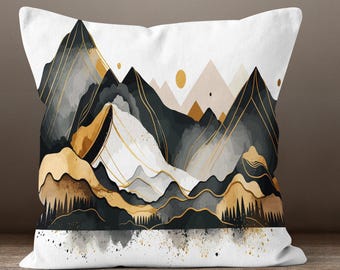 Landscape Abstract Pillow Covers, Mountains View Pillow Case, Sun Mountain Design Abstract Throw Pillow Cover, Landscape Decor Cushion Cover