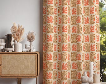 ビンテージ　オレンジのビーズカーテン　レトロ　vintege ビーズカーテン 昭和レトロ のれん オレンジ - メルカリ