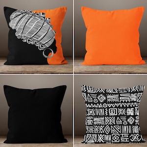Black Woman Pillow Cover, Ethnic African Woman Throw Pillow Cover, African Woman Throw Pillow,African Women Decor, African Bedding Pillow
