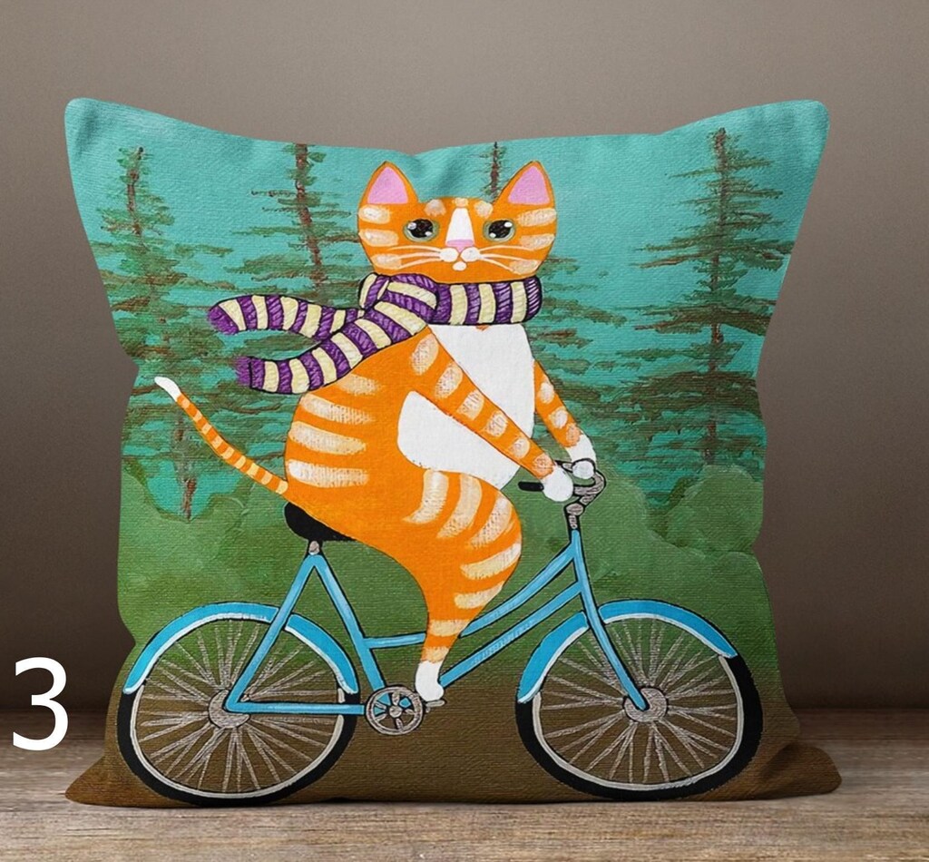 Federa Cuscino Autunnale 45x45 Cm Con Gatto E Foglie D'Acero | QIONG MENG, Lino Cotone, Decorazione Casa Per Divano E Camera Da Letto, Stampa Frontale