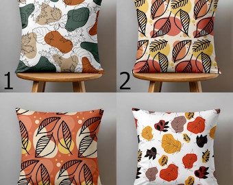Abstract Fall Leaves Pillow Cover, Autumn Leaves Pillowcase