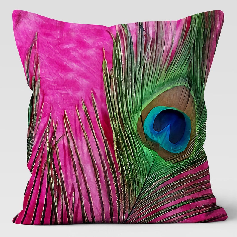 Peacock Pillow Covers Decorative Throw Bedding Pillow Cover Etsy