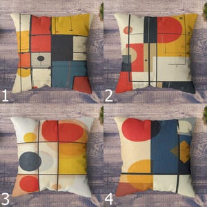 Mondrian Style Cushion Covers, De Stijl Geometric Pillow Covers, Retro Bauhaus Throw Pillow Cover, 70&#39;s Bauhaus Pillowcase, Retro Pillowcase