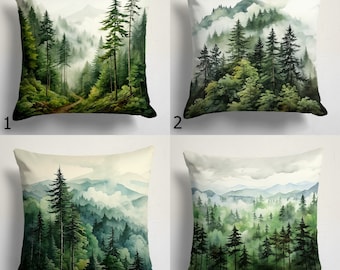 Pine Forest Pillow Covers, Landscape Pillow Case