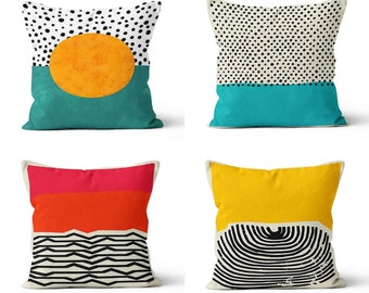 Abstract Pillow Cover, Modern Pillowcase, Decorative Pillow, Minimalist Cushion, Bedding Decor, Housewarming Cushion Case