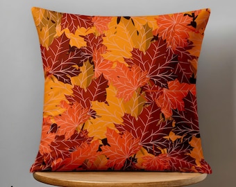 Fall Leaves Throw Pillow Cover, Autumn Home Decor Cushion Cover