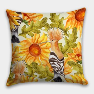 Sunflower Pillow Case, Sunflower Pillow Cover, Yellow Decorative Pillow, Floral Pillow, Housewarming Gift, Boho Summer Decor,Farmhouse Deco image 4