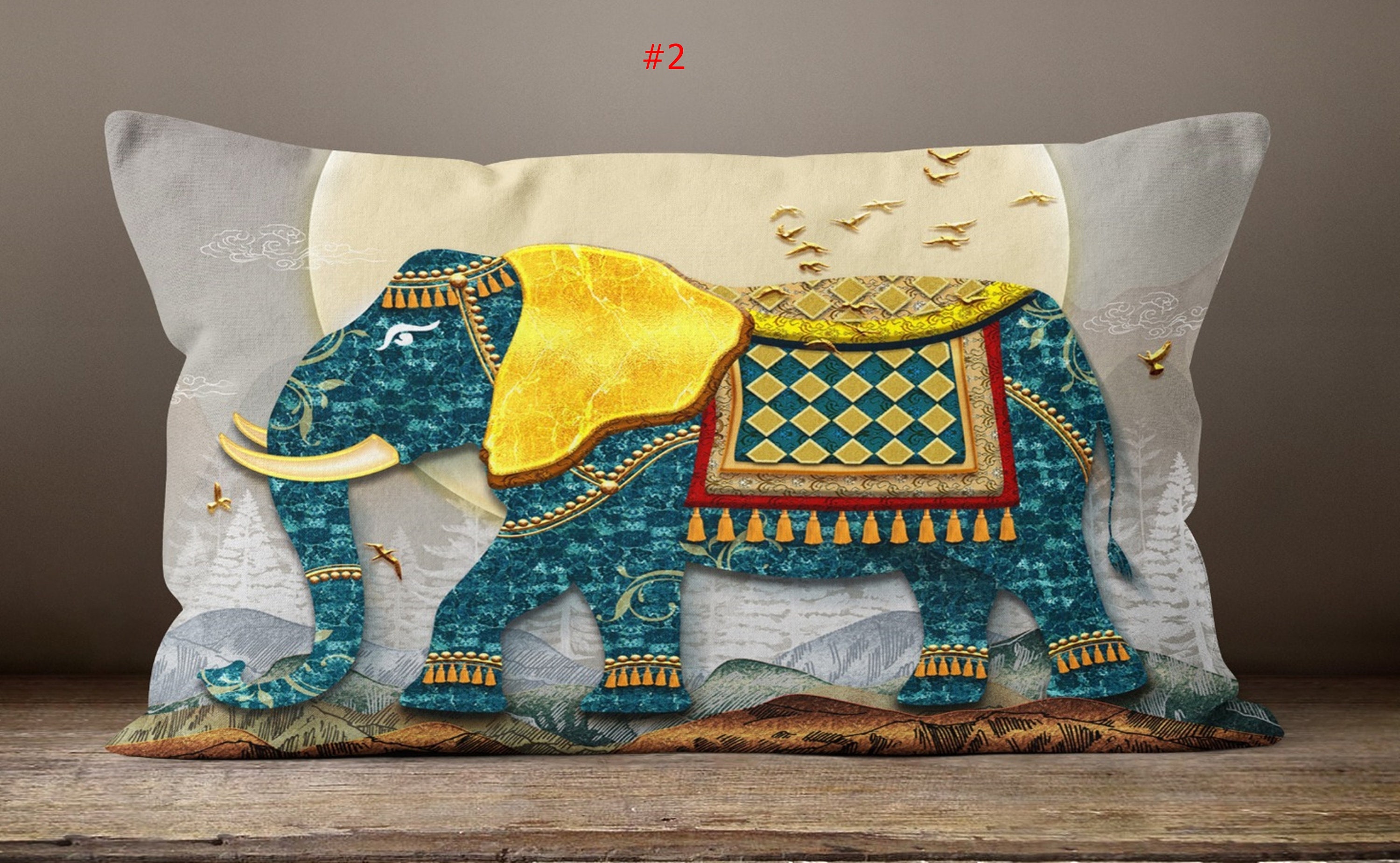 小物 UNDER COVER Air Pillow Elephant Elephant Pillow Cover, Decorative Throw Bedding Pillow Cover