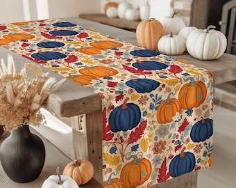 Thanksgiving Pumpkin Table Runners, Autumn Decor Table Runner