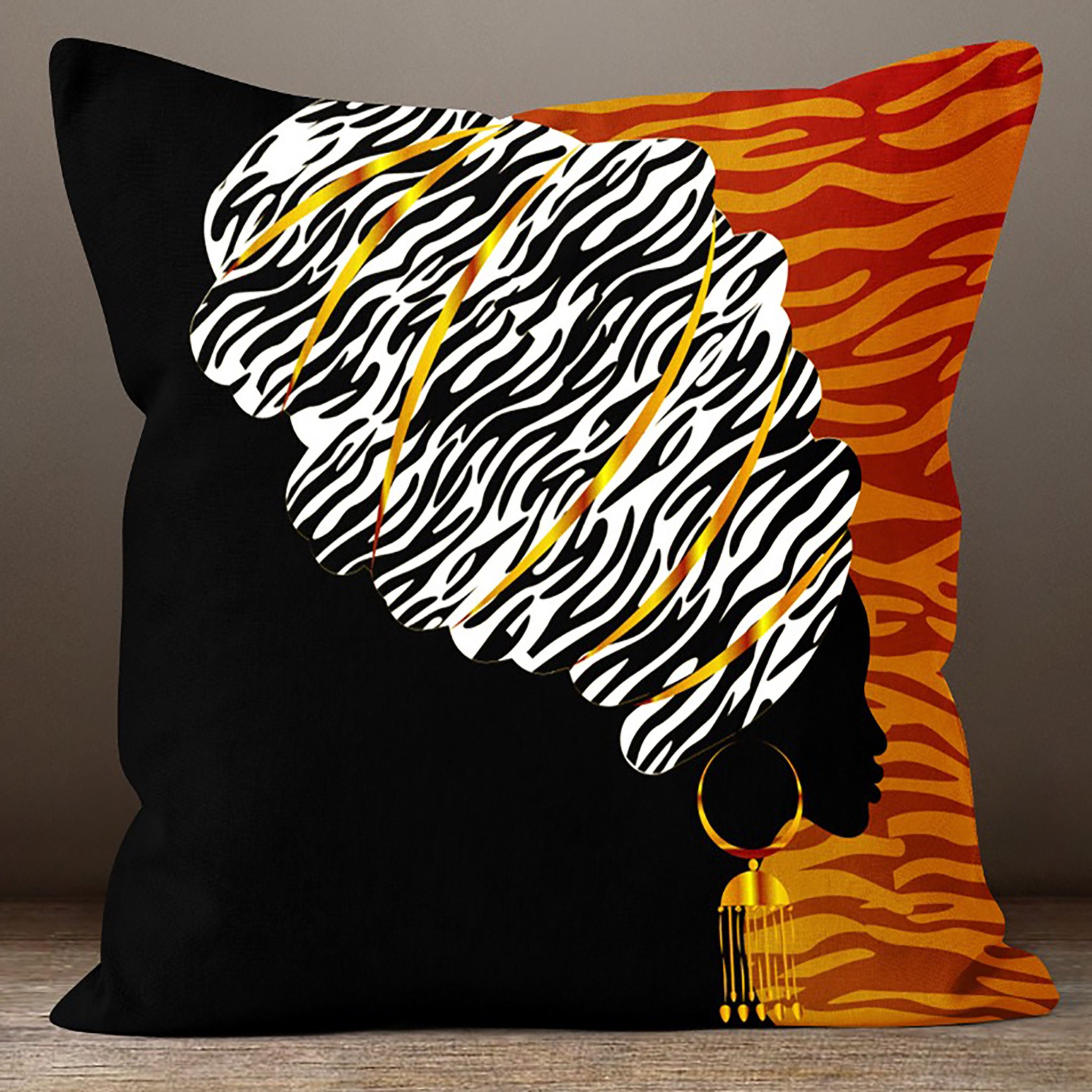 African Woman Throw Pillow Covers Ethnic African Throw Pillow Etsy