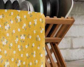 Wild Flowers Tea Towel, Floral Decor Tea Towels, Flower Pattern Dish Towels, Flowerful Hand Towels,  Watercolor Floral Kitchen Towels