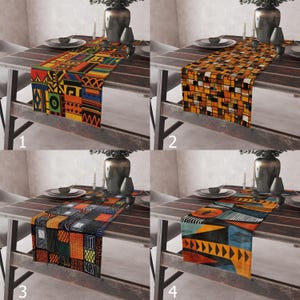 Primitive Art Tischläufer, Rustikaler Tribal Patchwork Läufer, Ethno Stammes Tischdekor Läufer, Afrikanischer Print Läufer, Rustikaler Tischläufer