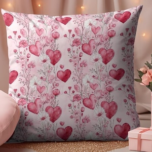 Dekorativer Valentinstag Kissenbezug, Romantische Kissenbezüge, Rot Herz Themed Kissenbezug, Valentinstagsgeschenk Kissenbezug