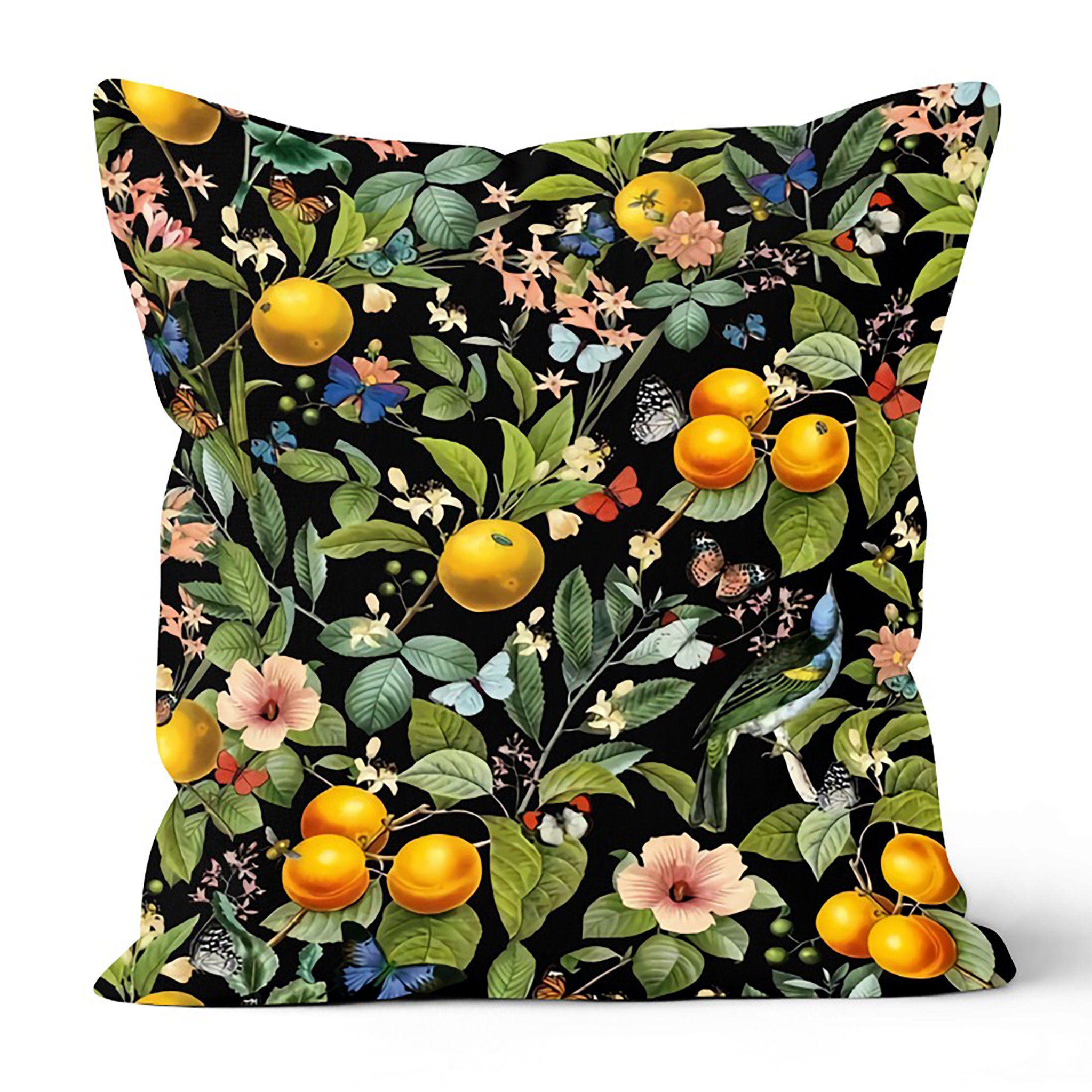 Floral Lemon Pillow Cover Lemon Cushion Case Decorative Etsy UK
