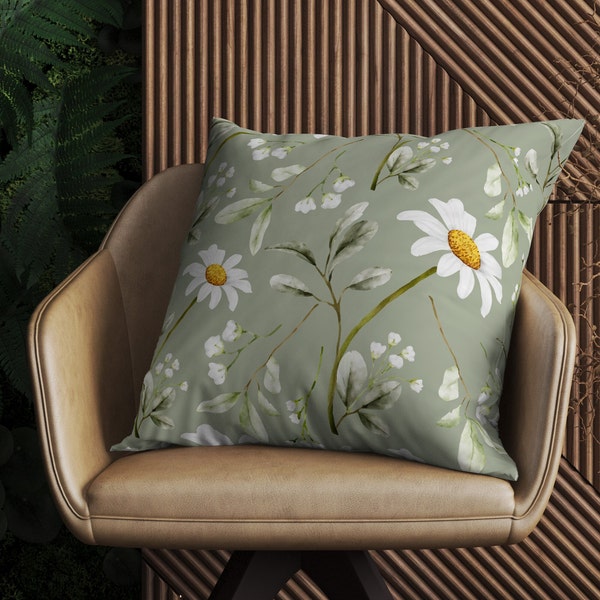 Floral Pillowcase, Daisy Flowers Throw Pillow Cover, Daisy Floral Pillow Covers, Daisy Cushion Cover