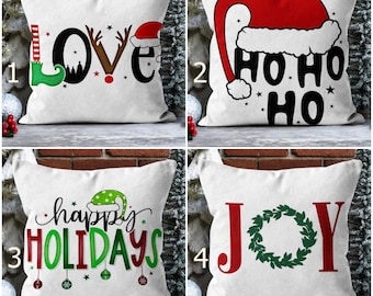 Christmas Joy Pillow Covers, Christmas Santa Claus Cushion Cover, Happy Holiday Pillowcase, Funny Xmas Pillow Cover, Christmas Home Decor