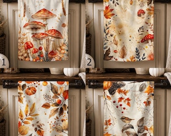 Fall Mushroom Dish Towel,  Autumn Tea Towels