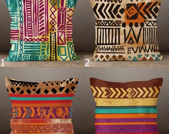 Ethnic Design Throw Pillow Cover, Decorative African Pillowcase, Traditional Pattern Cushion Case, Western Rug Pillow Cover