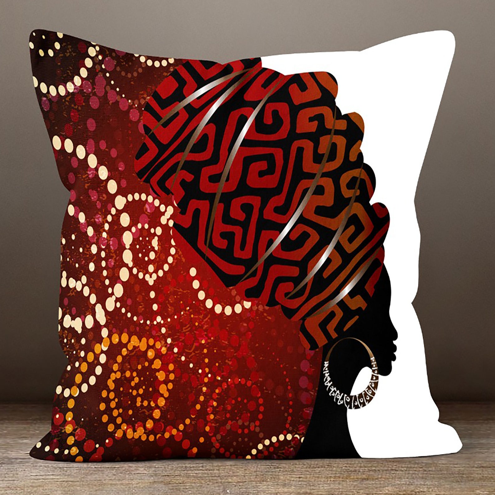 African Woman Throw Pillow Covers Ethnic African Throw Pillow Etsy