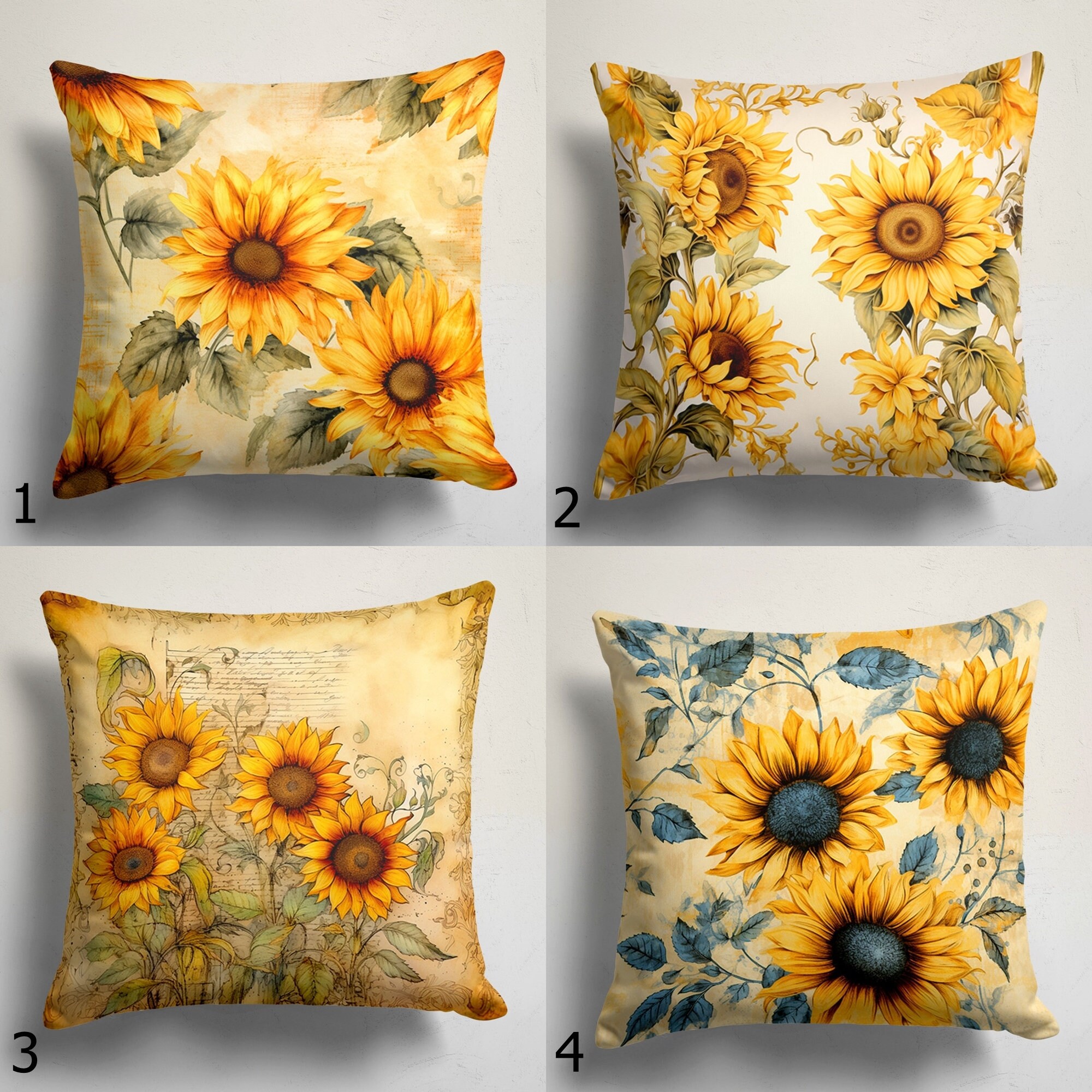 Sunflower yellow throw pillows deals
