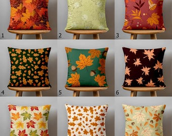 Fall Leaves Pillow Cover, Maple Leaves Pillowcase, Autumn Season Cushion