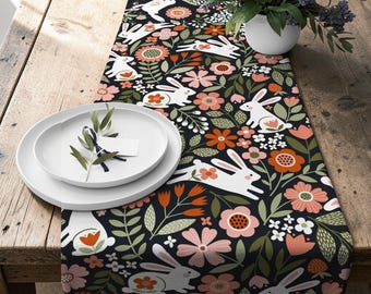 Easter Table Runner, Cute Rabbit Table Runner, Easter Kitchen Table Decor Runner, Easter Table Decor Runner, Farmhouse Spring Runner