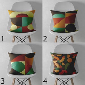 Retro Bauhaus Pillowcase, Retro Geometric Throw Pillow Cover, Abstract Geometric Pillow Cover, Mid Century Modern Bauhaus Cushion Cover