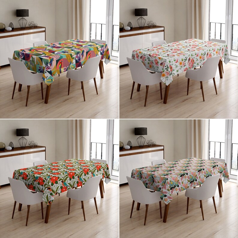 Cute Purple Flower Tropical Plant Rectangle Tablecloth 54 x 54 Inch Romantic Table Cloth Modern Table Linen Cover for Dining Room Kitchen Party Home Decoration Cute Purple Flower Tropical Plant Rectangle Tablecloth 54 x 54 Inch Romantic Table Cloth Modern Table Linen Cover for Dining Room Kitchen Party Home Decoration