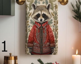 Niedliche Waschbär Geschirrtücher, Waschbär Küchenhandtücher, Weihnachtstiere Küchen Deko, Winter Maus Handtücher, Geschirrtücher