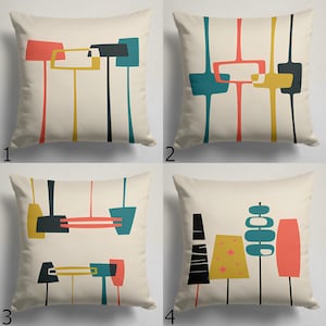 Retro Geometric Abstract Pillow Covers, 70s Retro Cushion Cover, Mid Century Pillow Covers, Retro Throw Pillow Covers, MCM Pillowcases
