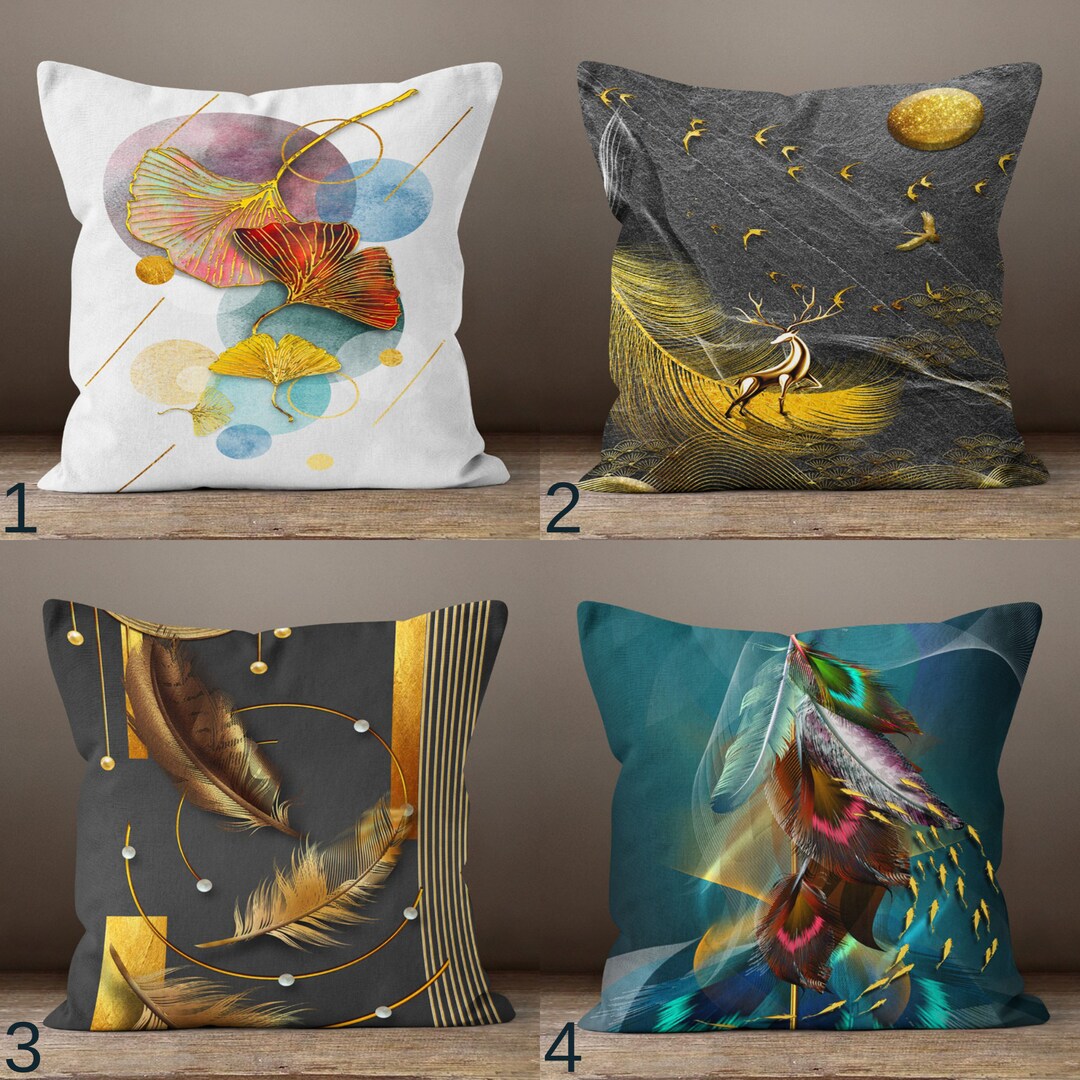 Modern Decorative Throw Pillow Covers, Abstract Art Pillow Covers ...