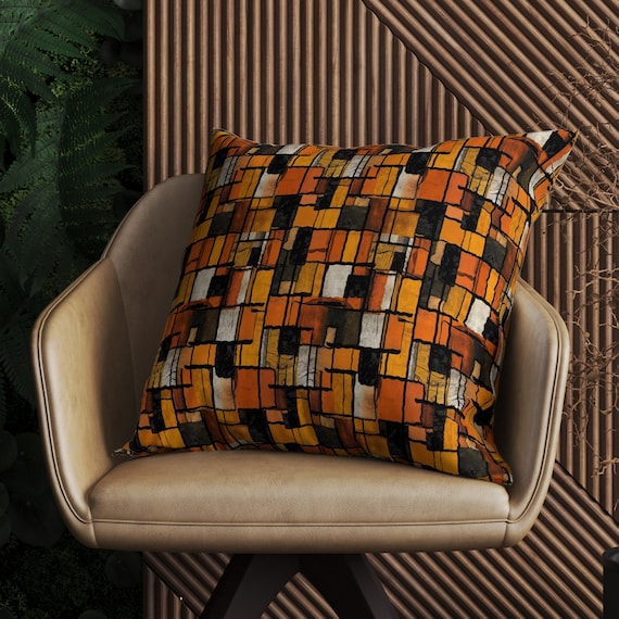 70s Retro Boho Cushion Cover, Mid Century Throw Pillow Cover, Mid Century Modern Pillow Cover, Decorative 70s Pillow Case, Retro Home Decor